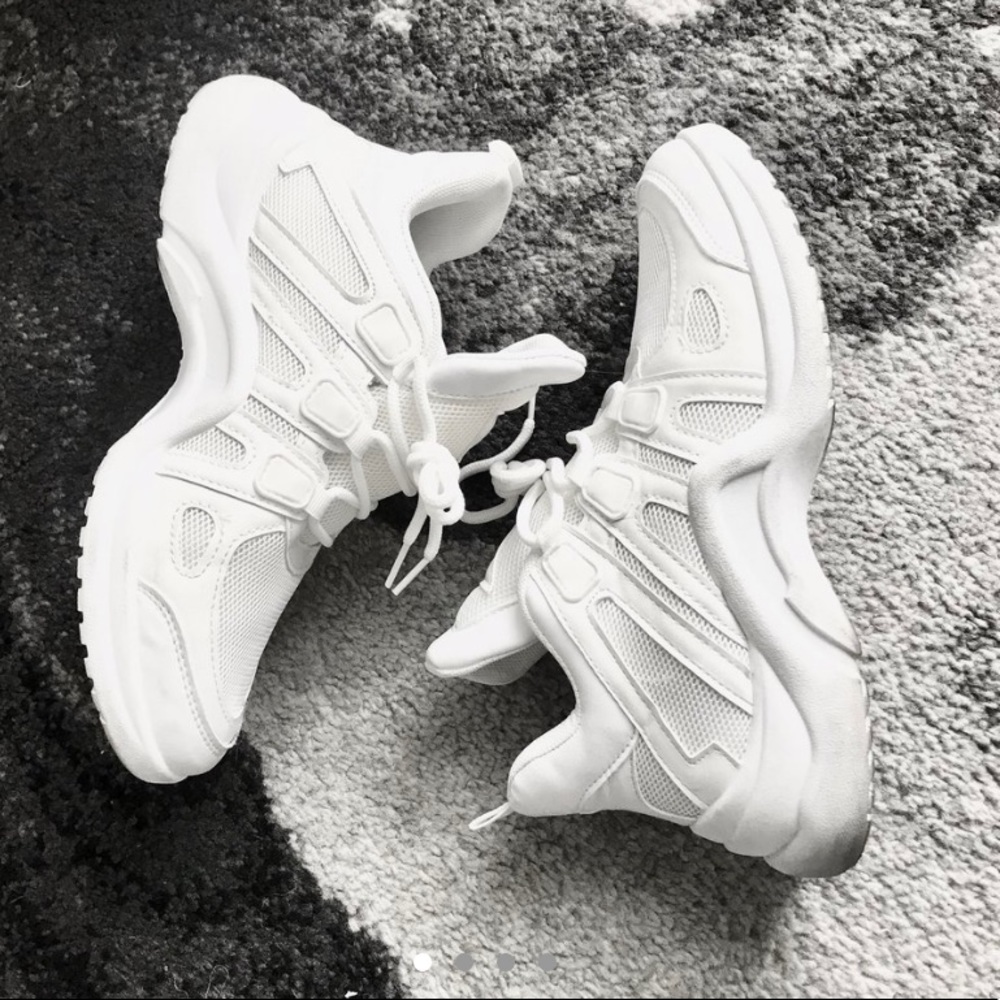 Chunky white sneakers